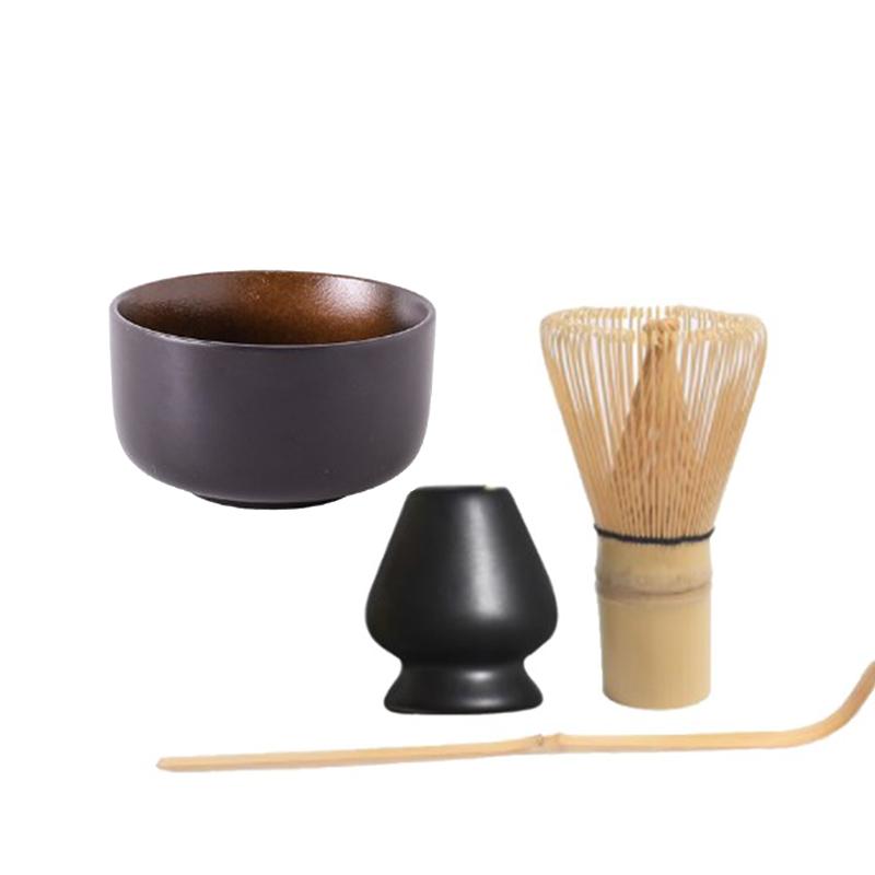 1/4/6 Pcs Bamboo Matcha Whisk Scoop and Holder Matcha Bowl with Strainer Japanese Matcha Ceremony Accessory for Family Beginner