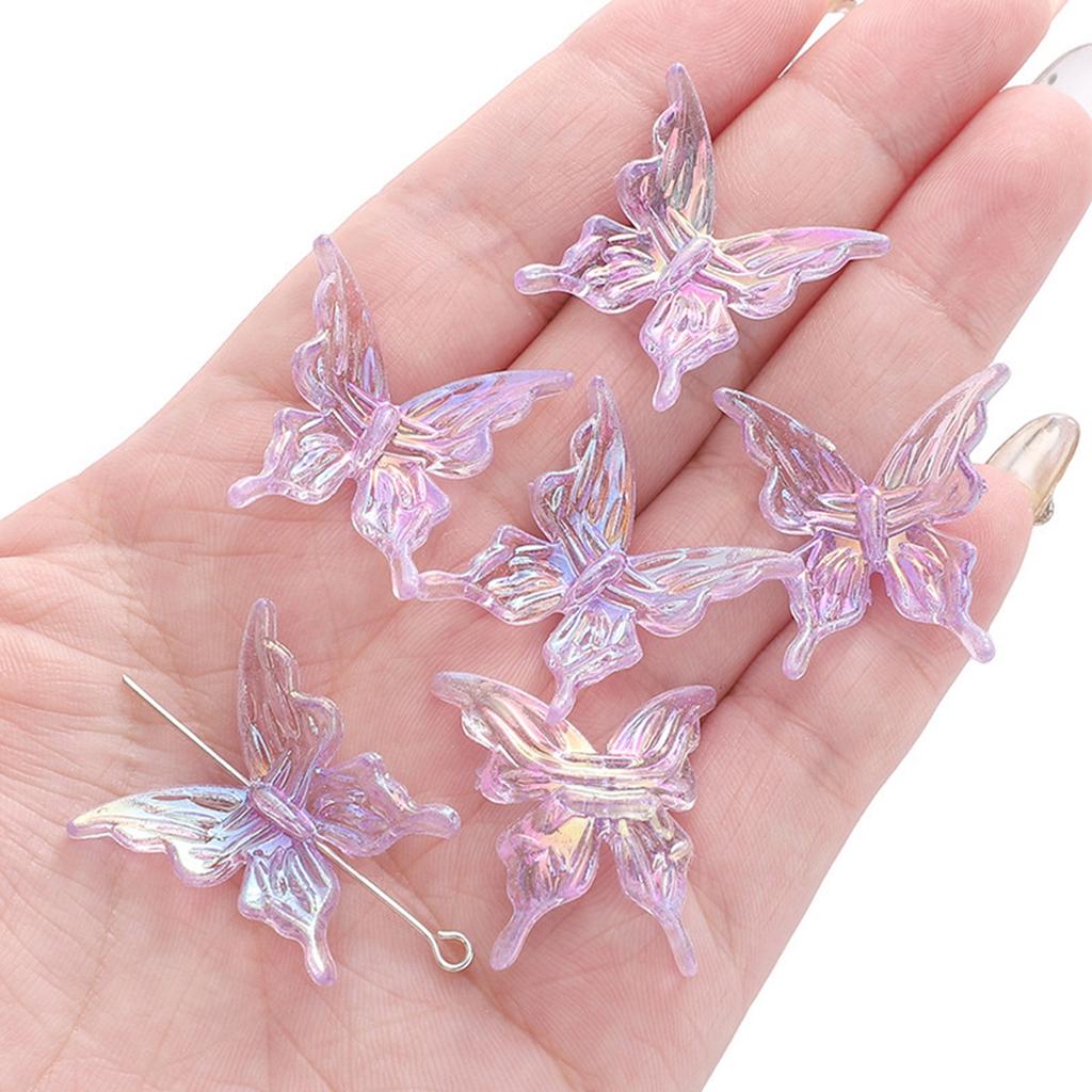 Pack Of 20 Colorful Butterfly Beads for Jewelry Making and Craft Projects Loose Spacer Beads for Necklaces Bracelets