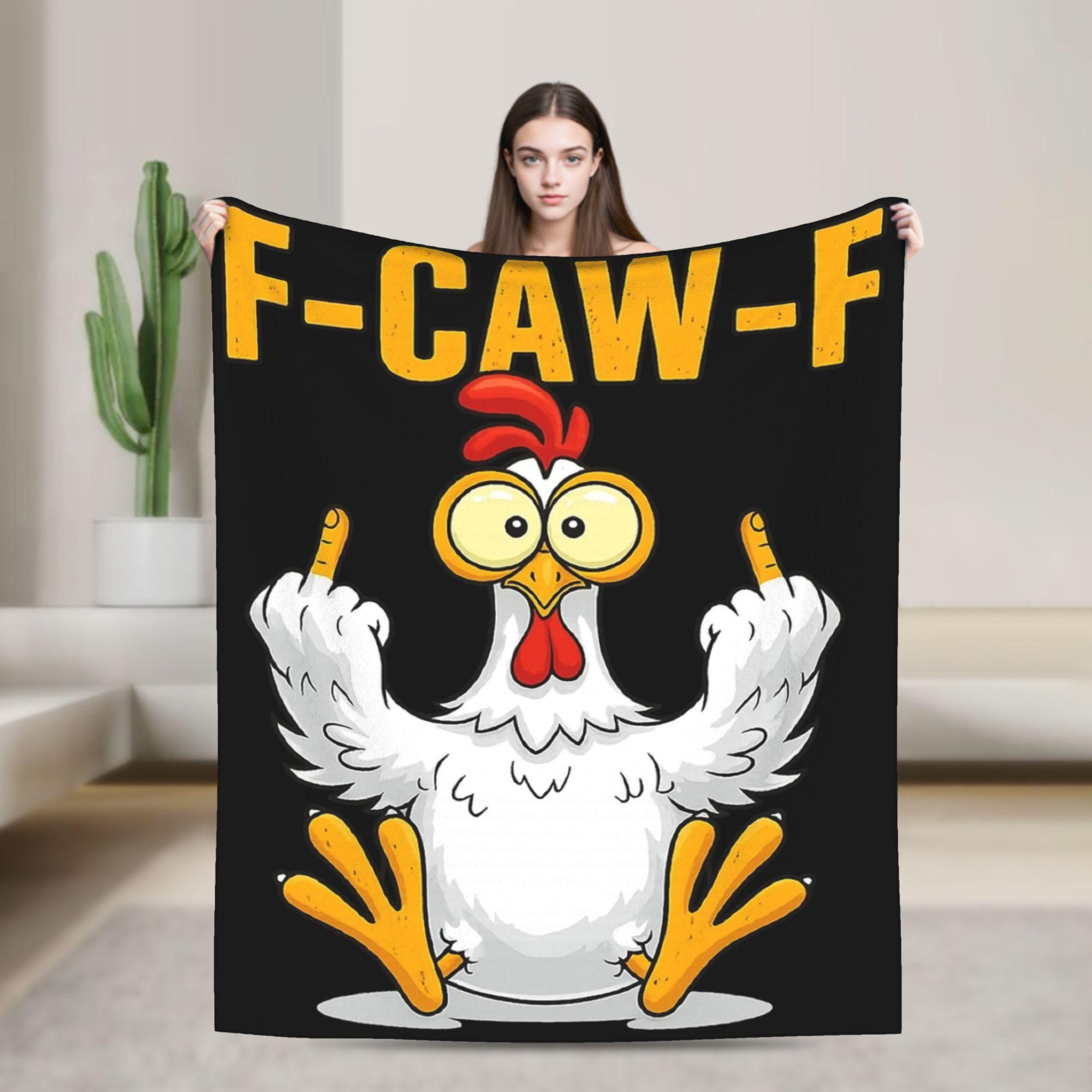 

F-Caw-F Chicken Funny Fashion Blanket Fleece Decoration Multi-function Lightweight Throw Fashion Blanket for Bed Bedroom Plush Thin Quilt 130x150cm