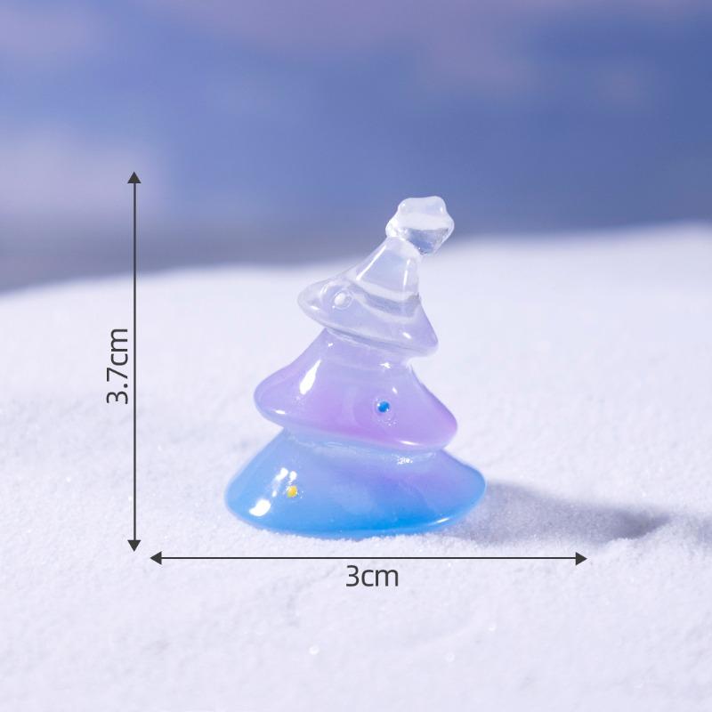 Micro Landscape Cute Christmas Tree Little Snowman Figurine Doll House Decoration Hanging Accessories Mini Trinket