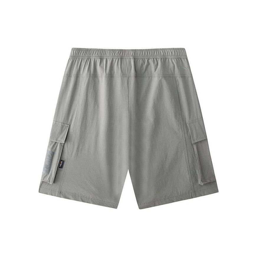 Anta Outdoor Series Solid Color Mid Waist Straight Leg Casual Shorts Men Shorts Gray 152426506-2