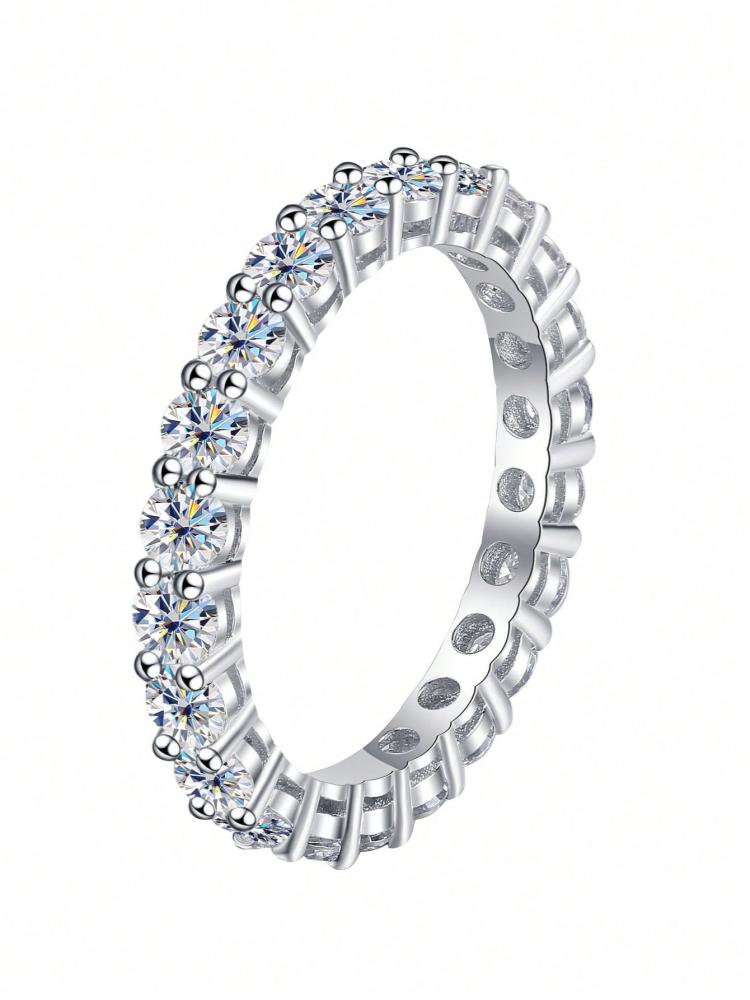 925 Sterling Silver Zircon Fashionable Classic Single Row Ring For Women Engagement Wedding Luxury High Quality Fine Jewelry 5