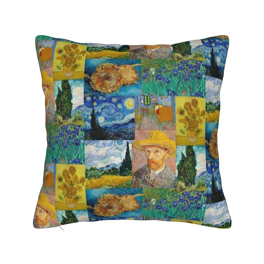 Van Gogh Wheatfield with a Reaper Pillowcase Cushion Cover Gift Oil Painting Throw Pillow Case Cover Home Wholesale 45*45cm