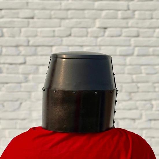 Black Knight Templar Crusader Helmet Medieval Great, Larp And Cosplay Helmet Handmade Steel Brass Best Gift For Him