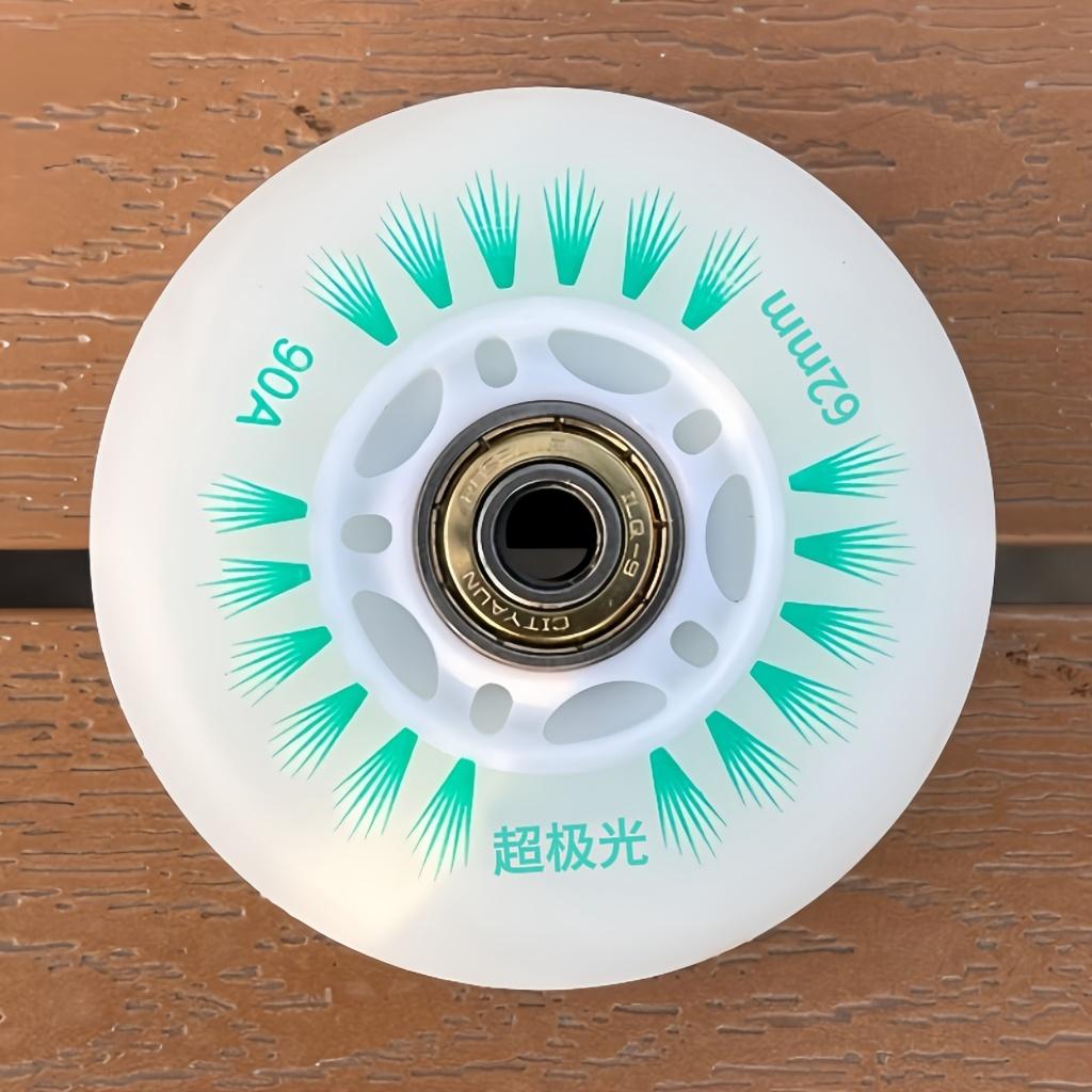 

1Pcs Cool Luminous Wheels multiple colors flash equipped with magnetic core and bearings, Adapt To Inline Skates 62mm зелений