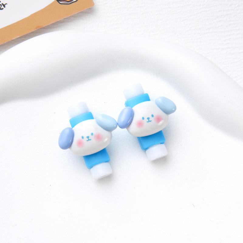 2Pcs Charger Cable Winder Protector White Bear Cartoon Saver Data Line Protective Case Earphone Cord Sleeve Cover Wire Organizer