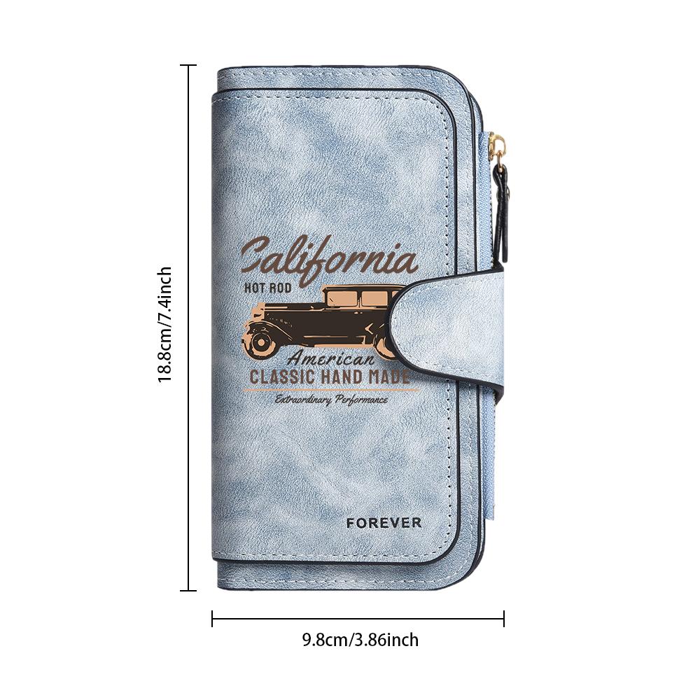 Vintage Car Printed Long Wallet