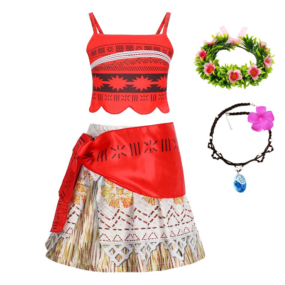 Nuovo Film Oceania 2 Vestito da Bambina Costume per Festa di Halloween Abito Elegante da Principessa Bambini Outfit Vaiana Vestito