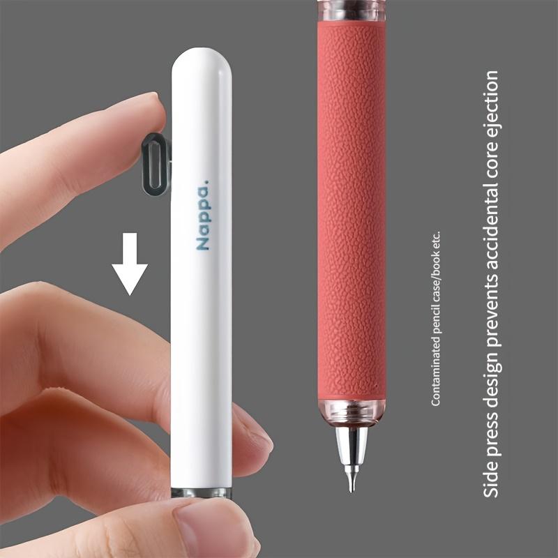 3pcs Retro-Style Nappa Side-Button Gel Pens, Including 2 Random Pens And 6 Ink Refills. They Feature 0.5Mm Black Ink for a Comfortable Grip