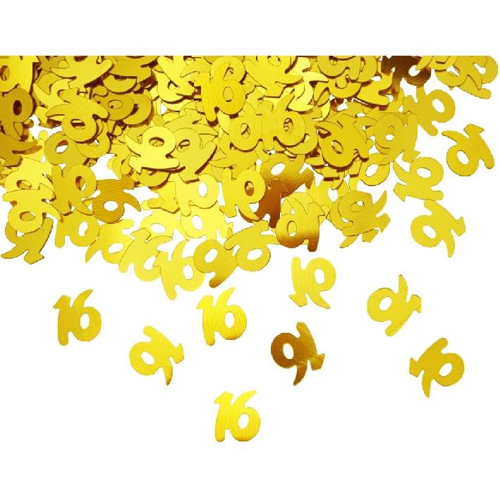 Gold 16th Birthday Metallic Confetti Sequ Sweet 16 Party Decor Supplies