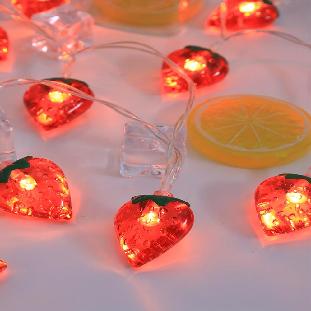 

Клубничные гирлянды, украшения для дома, светодиодные подвесные светильники, режим постоянного освещения для пасхальной вечеринки, свадьбы, дня рождения 1.5m 10led теплый белый
