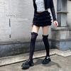 White Bow Lace Trim Lolita Thigh High Stockings - Spring/Summer Women's Ballet Style Over-the-Knee Socks in Milk White