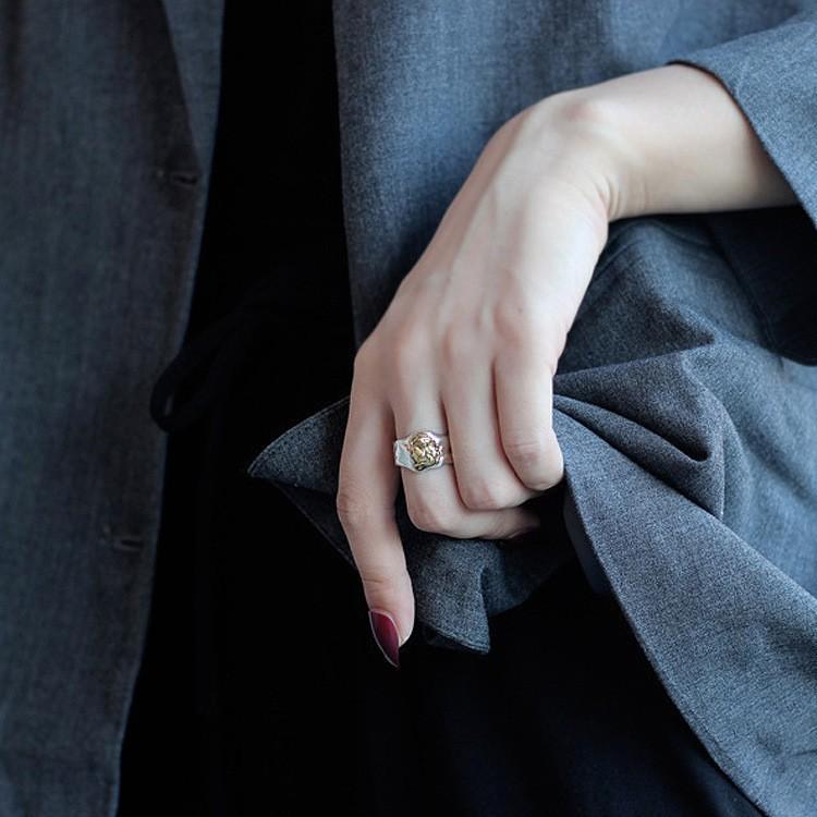 Old-fashioned Ring, Trendy Indian Avatar, Open Female, Adjustable, Male, Korean Version, Trendy and Fashionable