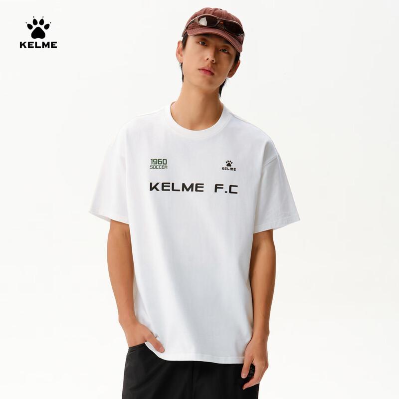 

KELME Men s Retro Football Fan Short Sleeve Cotton T-Shirt XL