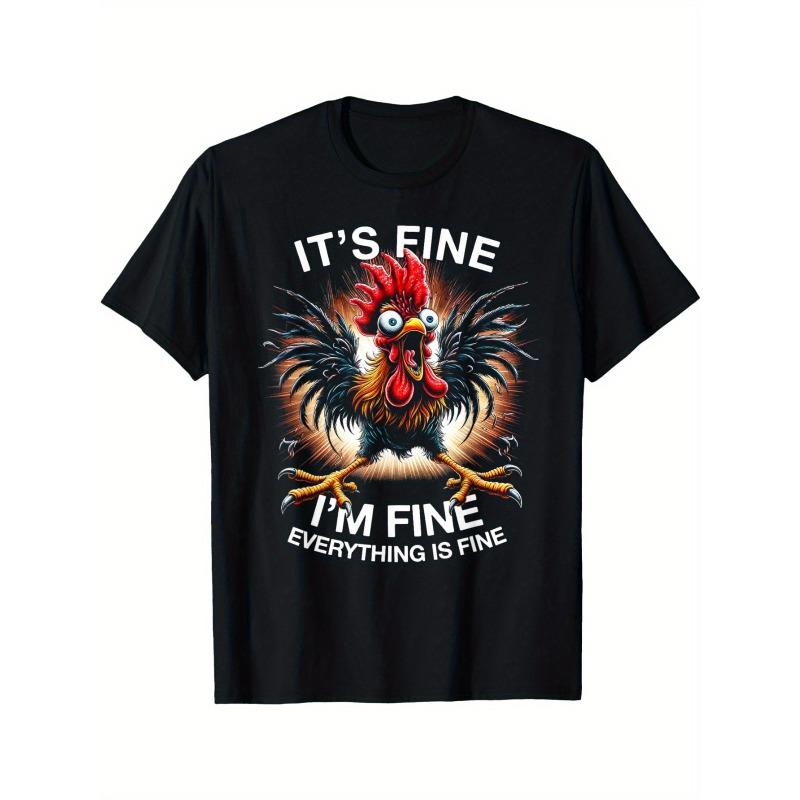 

Европейские размеры It s Fine I m Fine Футболка – Смешная Сумасшедшая Курица Графическая Футболка для Мужчин, Черная Хлопковая Рубашка S чёрный