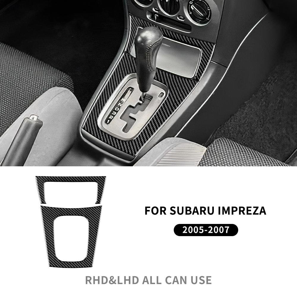 Real Soft Carbon Fiber Sticker For Subaru Impreza 2005 2006 2007 Gear Shift Panel Outlet Vent CD Frame Interior Accessories