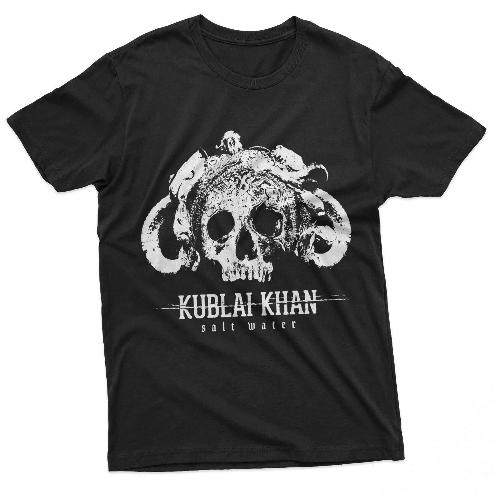 Kublai Khan Skull Dark Gothic 100% Cotton T-shirt Mens Tees Top M