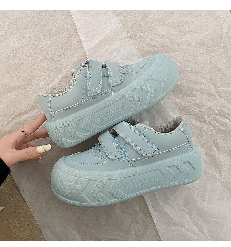 

Women Thick Soles Vulcanized Shoes Spring Lace Up Increase Running Shoes Fashion Solid Color Casual Sneakers Zapatillas Mujer 35 синий