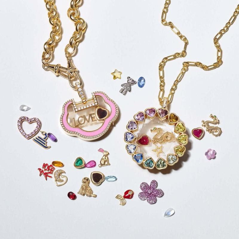 Ins Style Glass Box Pendant Necklace For Women Diy Heart & Zircon Flower Sun Diamond Charms Collarbone Chain