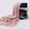 Wedding Style Muslim Soft Lace Hijab Lslamic Plain Scarf Premium Chiffon Scarf Shawl Turban Headwraps Headband Foulard