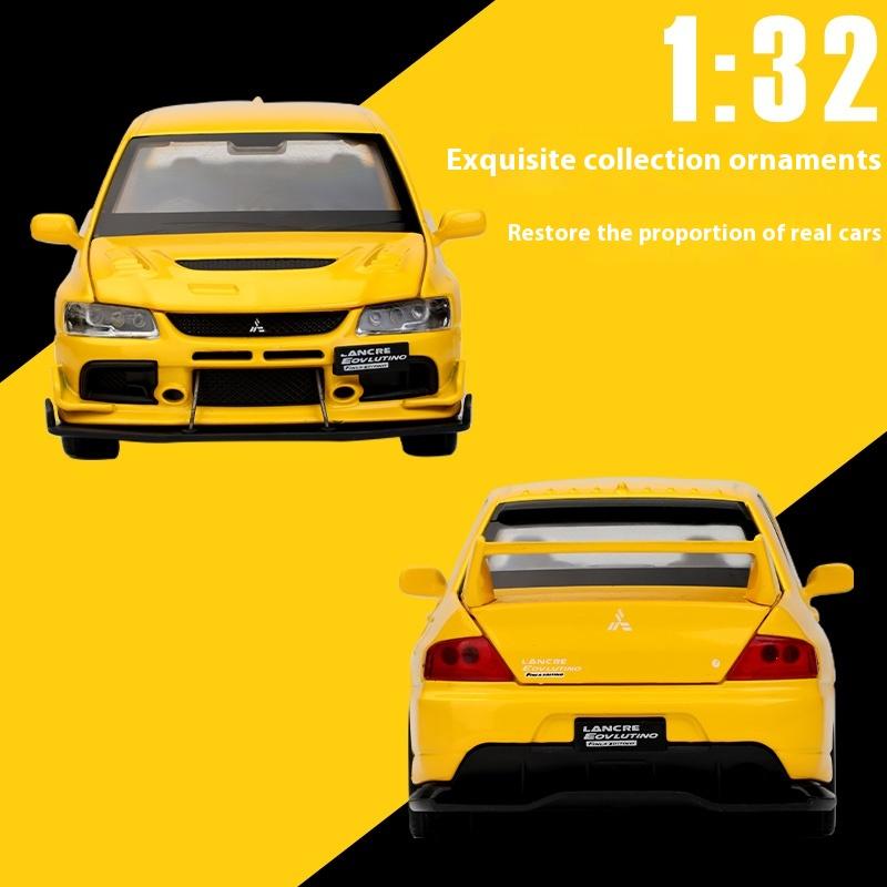 1/32 Scale Mitsubishi Lancer Evolution Right Rudder Serie Super Racing Metal Alloy Diecast Car Model Sound & Light Gift for Friend