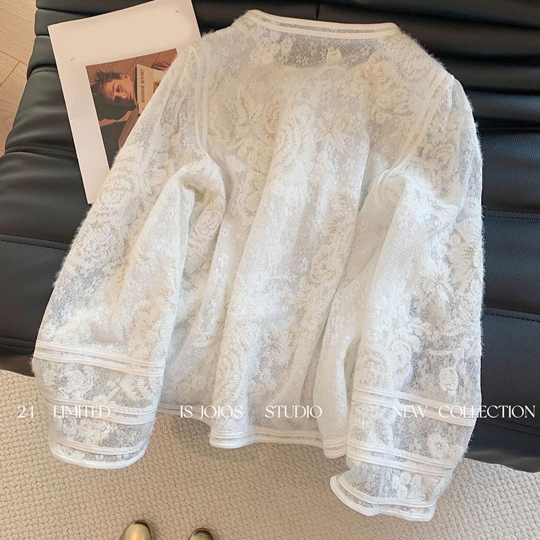 

Тяжелая промышленность Кружевная ажурная рубашка Нижнее белье для женщин Весенний новый стиль Ретро пуговица Китайский стиль Топ S