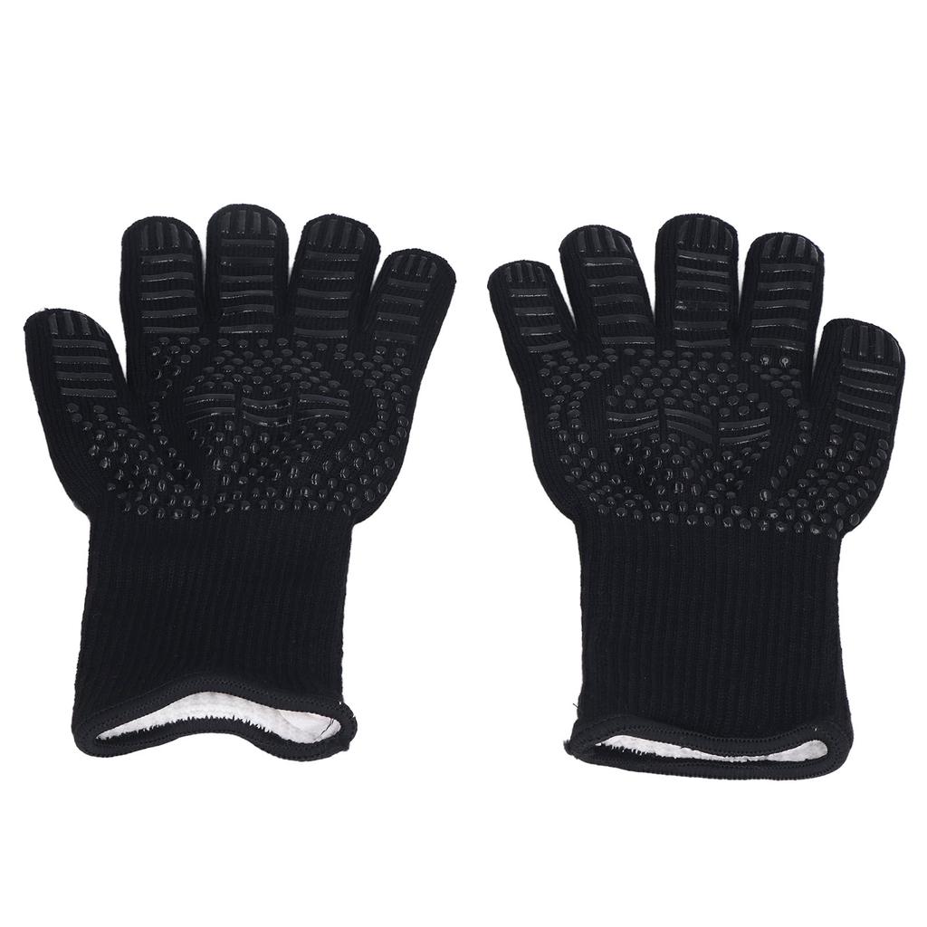 Hitzebeständige Handschuhe 500 Grad Celsius 31cm Hitzebeständige Fäustlinge Kochwerkzeug für BBQ Ofen Schweißen