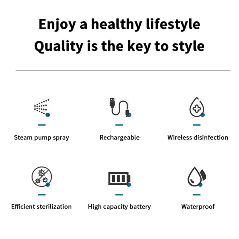 280Ml  Style Wireless Electric Sanitizer Barber Sprayer Bottle Usb Nano Blue Light Steam Spray Disinfection Gun Garden House