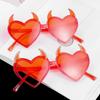 Rhinestones Halloween Cosplay Glasses Heart Shape UV Protection Sun Glasses  Party Props