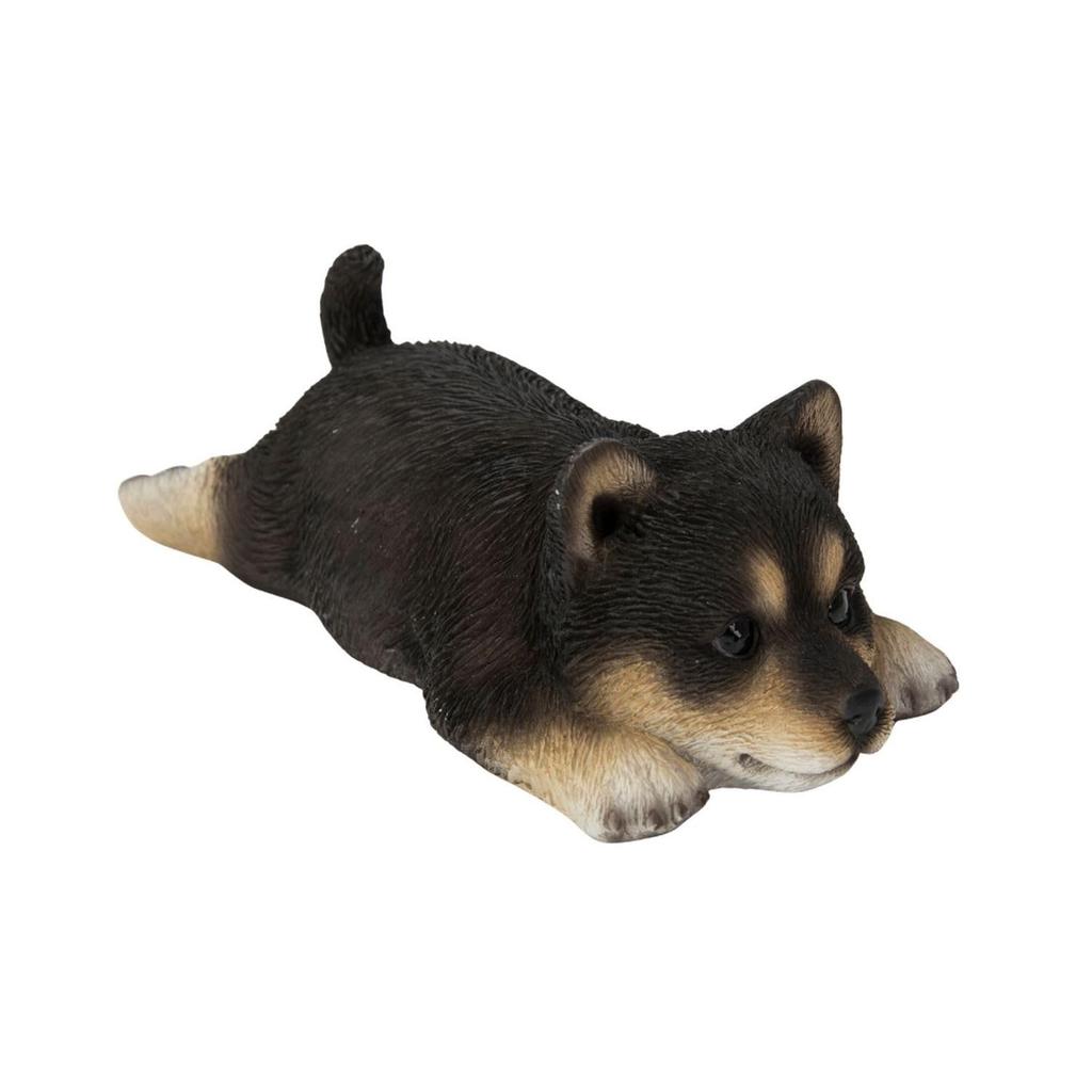 Ubia Prone Black Shiba Inu 13 X 6 X Doll Animal Garden Magnet, 4.5 Cm, Figurine, Ornament, Decor, Dog, H21108-1