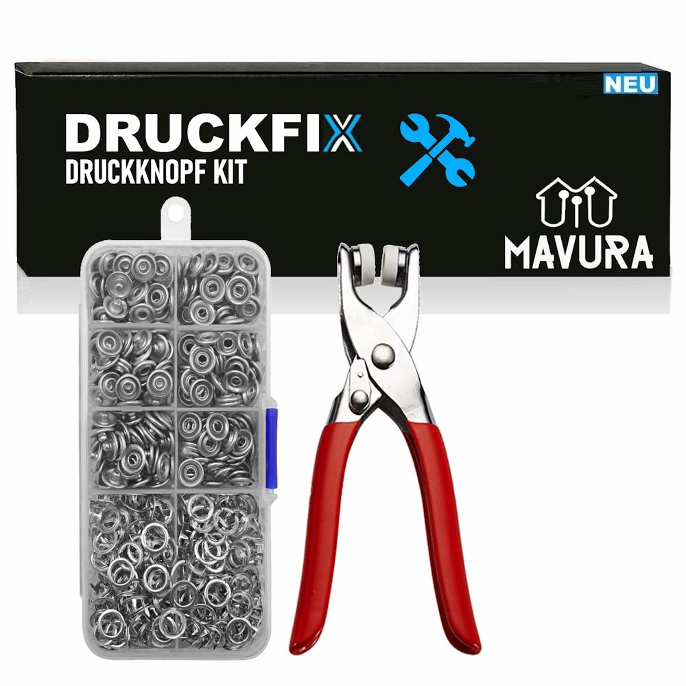 

DRUCKFIX Набір кнопок-застібок Інструмент для встановлення кнопок 100 кнопок-застібок та плоскогубці