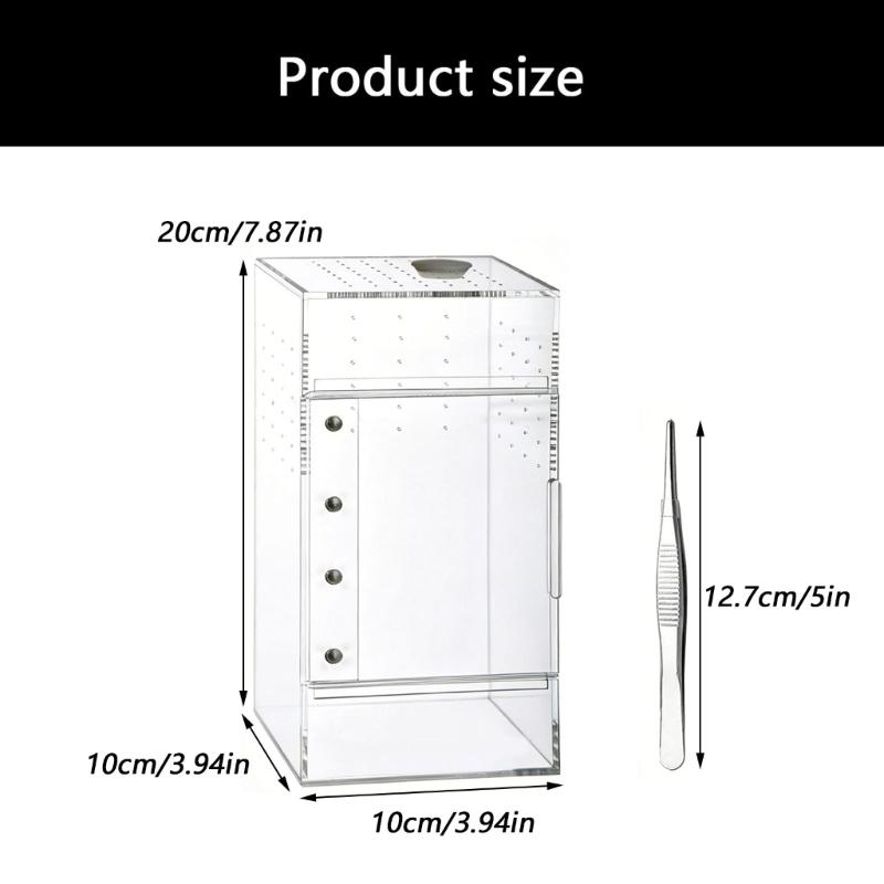 Kleine Reptilien Zuchtbox Transparenter Acrylkäfig Lebensraum Zuchtbox Kleiner Glasbehälter Behälter Springspinnen