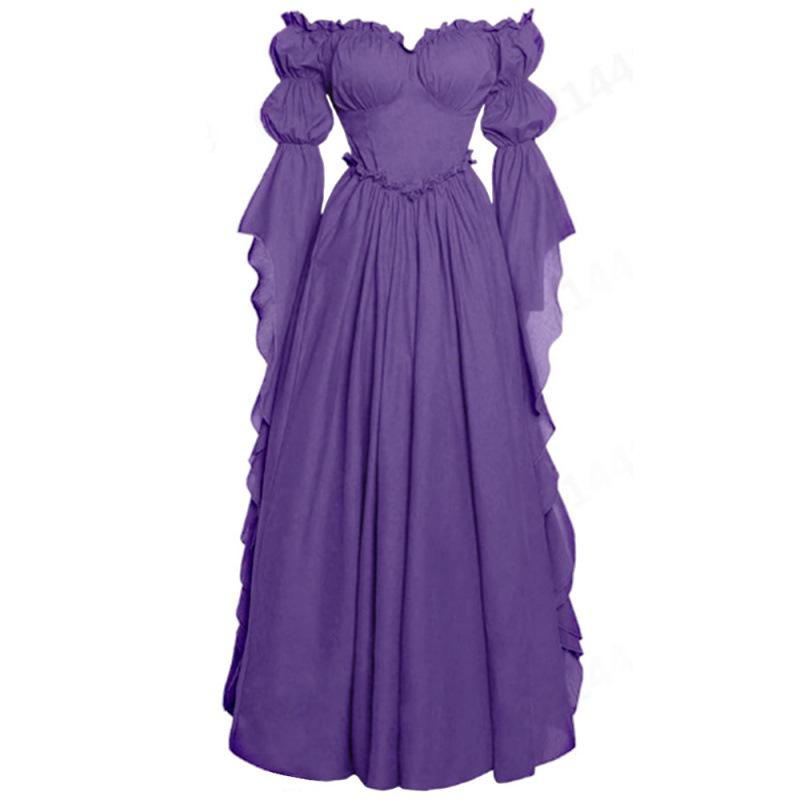 Medieval Court Women's Retro Long Dress for Stage Performance