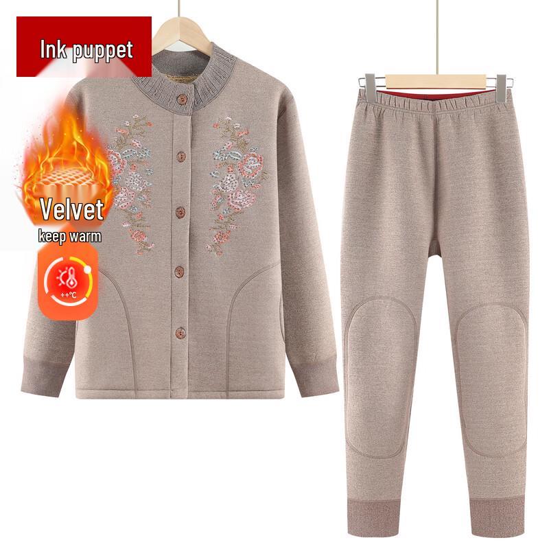 Женский теплый двухпредметный комплект с бархатной подкладкой 2XL