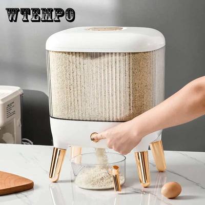 Household Rice Bucket Automatically Out 20L Big Capacity Sealed Grain Storage Box Rice Tank 10kg Cereal Storage Container Food Dispenser