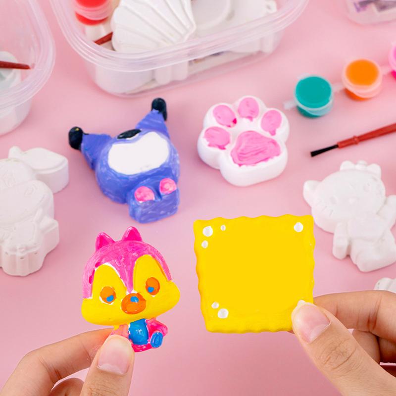 Gjør-det-selv-maleri Gips Dukke Fargelegging Leke Kreativ Håndlaget tegneserie Gips Fargelegging Kunst Grafitti Leke Pedagogisk Leke Bursdagsgave