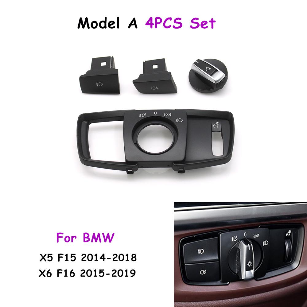 F45 F46 F30 F32 F15 F16 F85 F86 Car Dashboard Headlight Switch Rotary Button Cap Headlamp Cover Panel For BMW X5 X6 2 3 Series