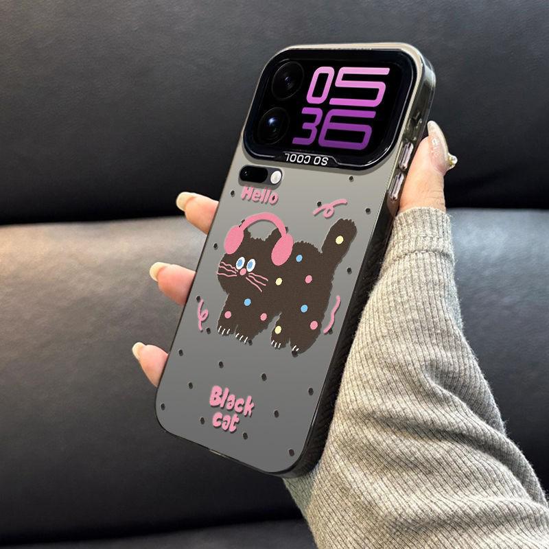 Xiaomi 17 Pro Max Premium Drop-Proof Kitten Phone Case with Pink Earphones