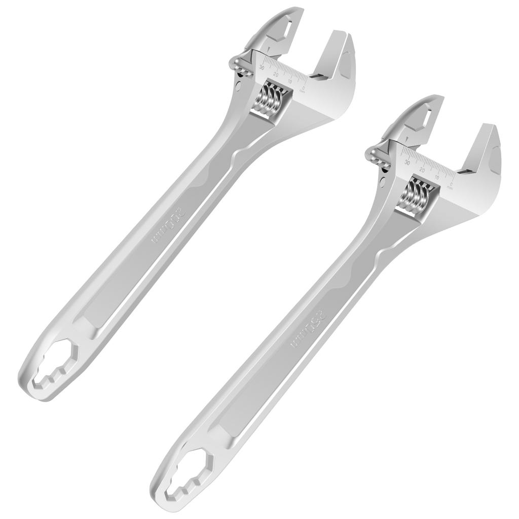 Adjustable Wrench Large Opening Car Spanner Wrenches Wide Jaw Steel Spanner Wrenches Shank Plumb Maintenanc Installation Tool