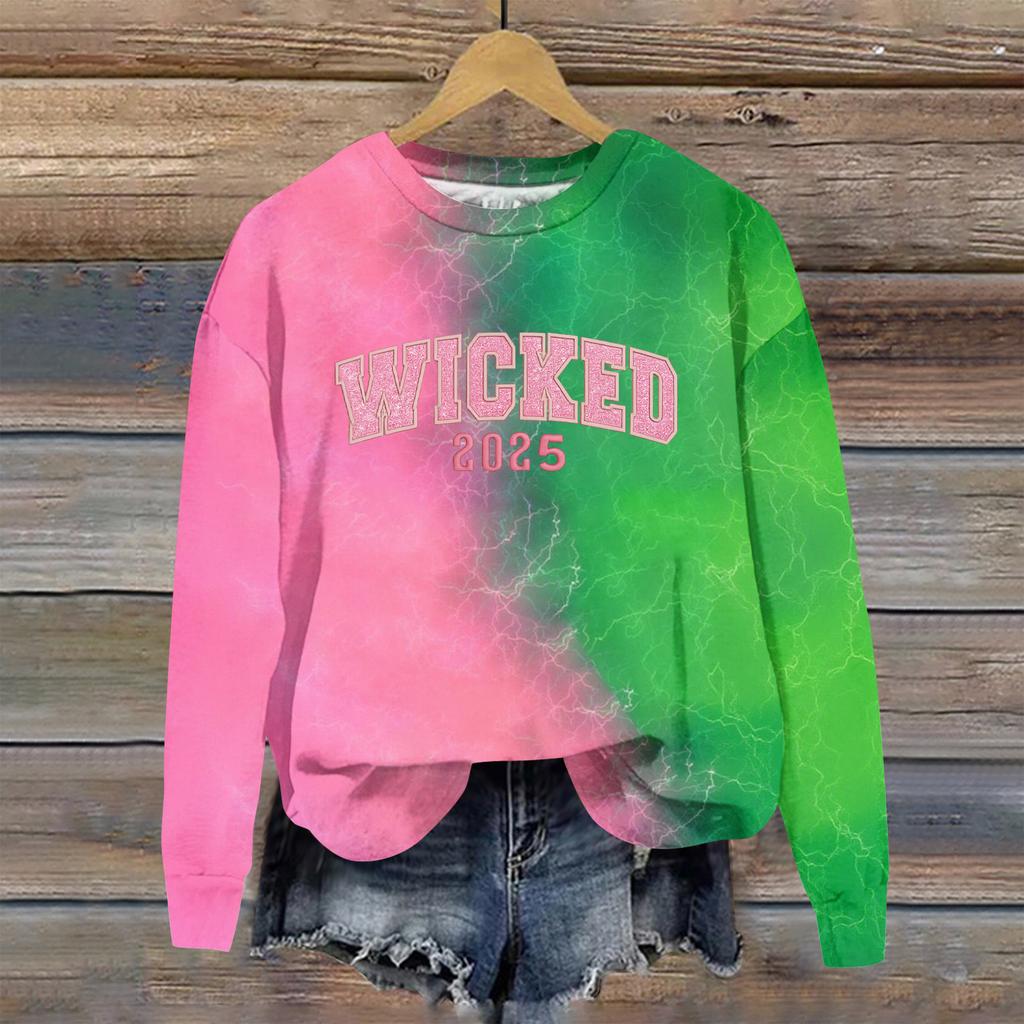 Women's Loose Comfortable Casual Fashionable Character Printing Round Neck Long Sleeved Sweatshirt