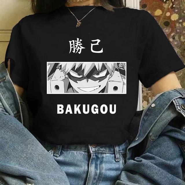 Manga Cute My Hero Academia Anime T Shirt Women Boku No Hero Academia T-shirt Bakugou Himiko Toga Tees Anime Deku Tshirt