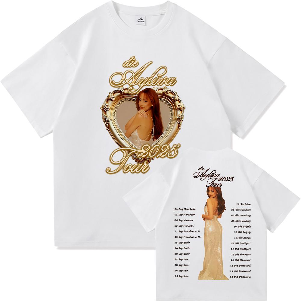 Tricou Ayliva Tour 2025 Modă de vară Bărbați/Femei Harajuku Grafic Retro Tricou Bumbac Casual de Înaltă Calitate Tricouri