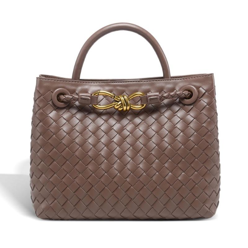 New metal rope buckle woven bag shoulder messenger bag large capacity fashion