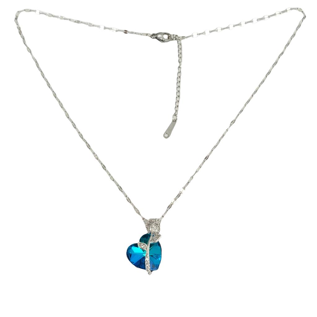 Les Trésors De Lily [R7342] - 'Love' ståldesignerkjede i sølvblått - 15x13