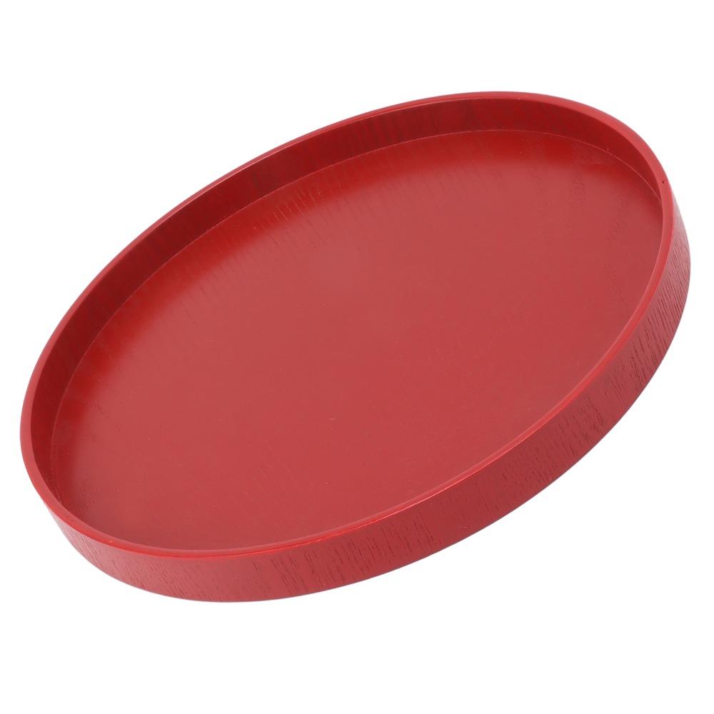 Wine Red Wooden Serving Tray Wooden Round Tea Plate Food Meals Serving Red Serving Tray Tea House
