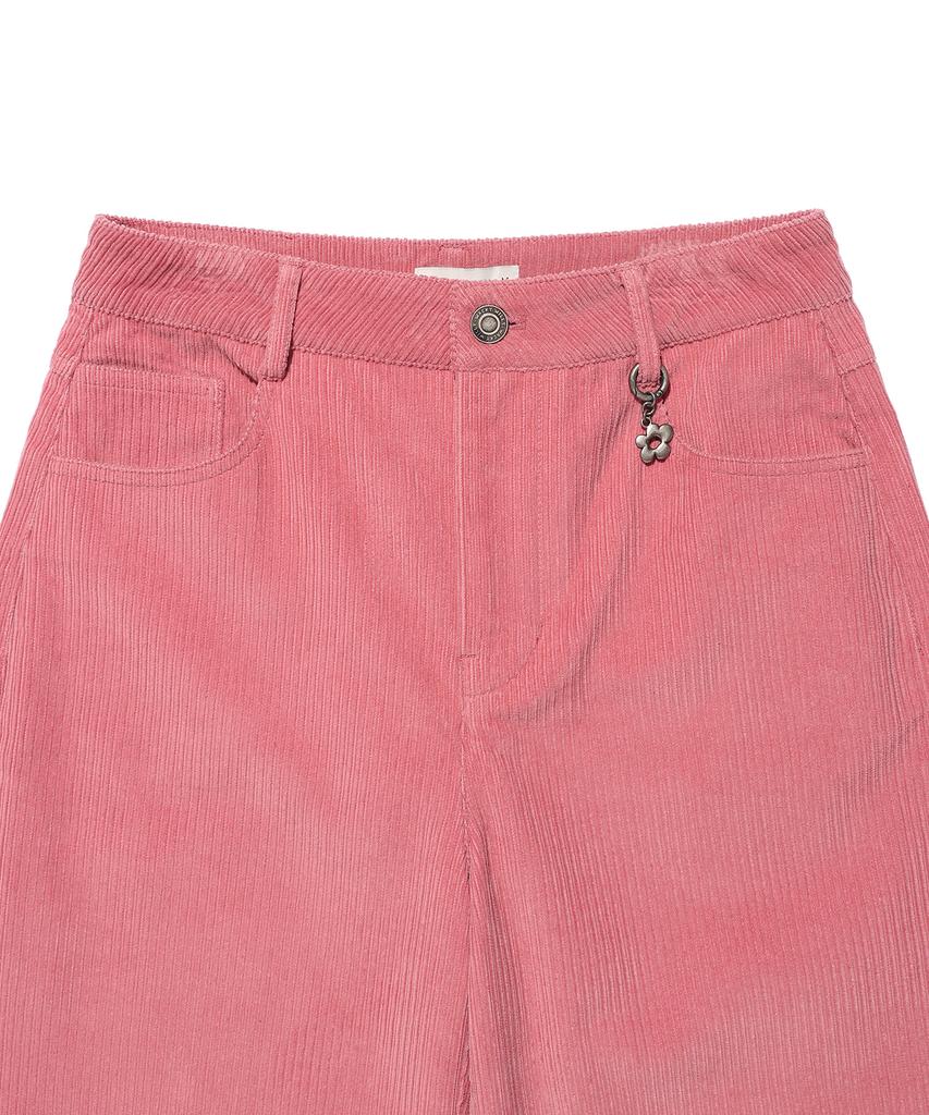 WACKY WILLY Women'S Corduroy Semi-Wide Pants Pink