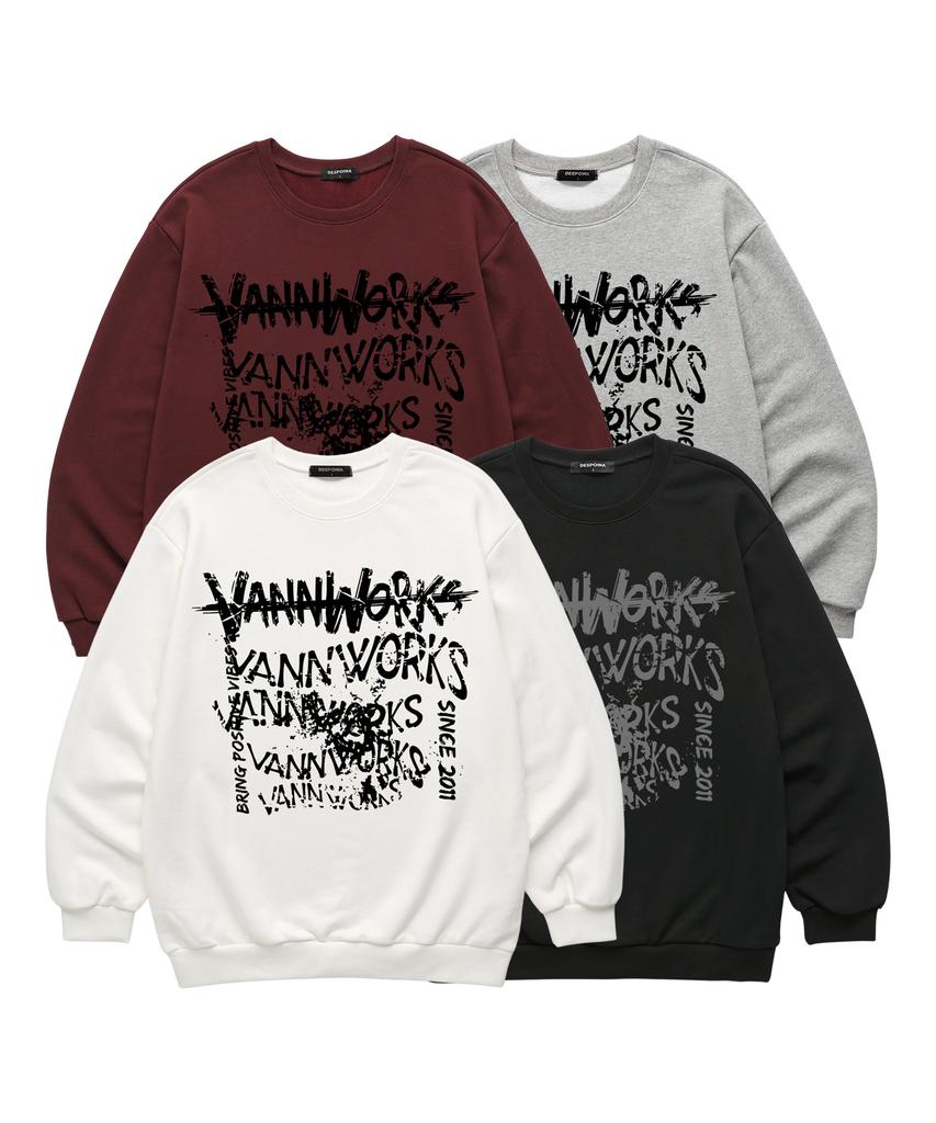 VANNWORKS Mess Logo Sweatshirt (Vls0054) Black (Type A)