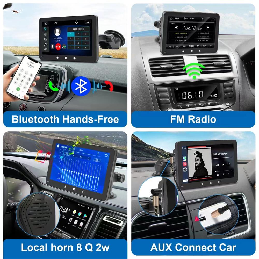 7 Inch Touch Screen Car Portable Stereo Multimedia Player Support Wireless-CarPl