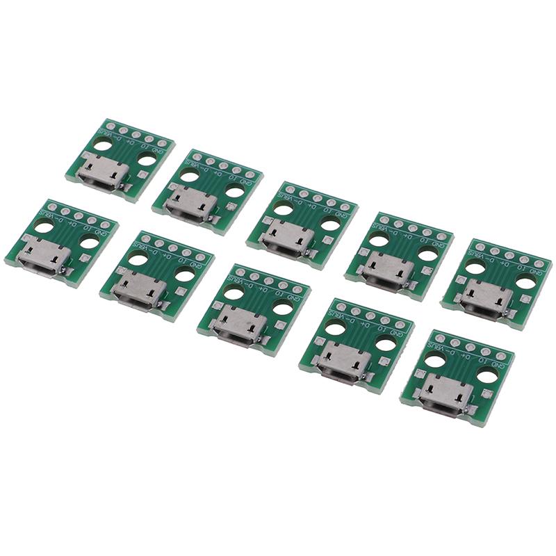 10Pcs Micro Usb To Dip Adapter 5Pin Female Connector Pcb Converter Board
