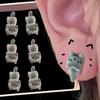 Flocking Resin Y2K Animal Ear Studs Three-dimensional Plush Cute Cat Earrings Fashion
